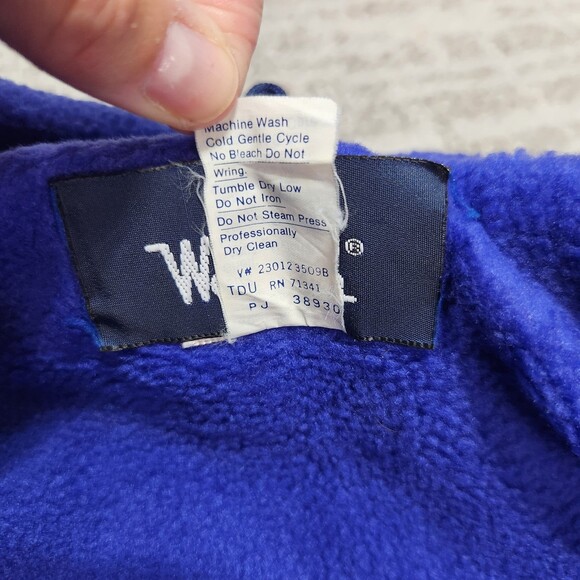 VTG Woolrich women's faux sherpa fleece utility bomber jacket aqua size S - Picture 3 of 11